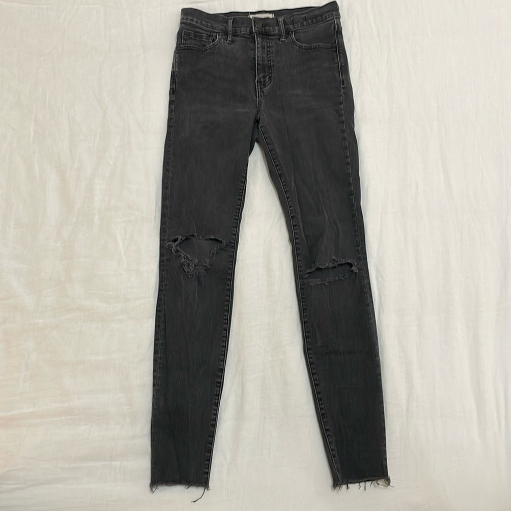 Madewell Black washed Ripped Jeans